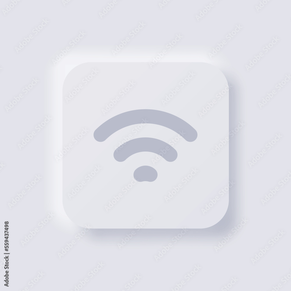 Signal symbol icon, White Neumorphism soft UI Design for Web design, Application UI and more, Button, Vector. Signal symbol icon, White Neumorphism soft UI Design for Web design, Application UI and more, Button, Vector.