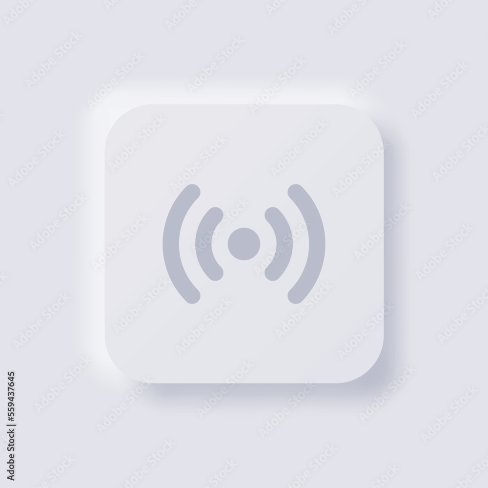 Signal symbol icon, White Neumorphism soft UI Design for Web design, Application UI and more, Button, Vector. Signal symbol icon, White Neumorphism soft UI Design for Web design, Application UI and more, Button, Vector.