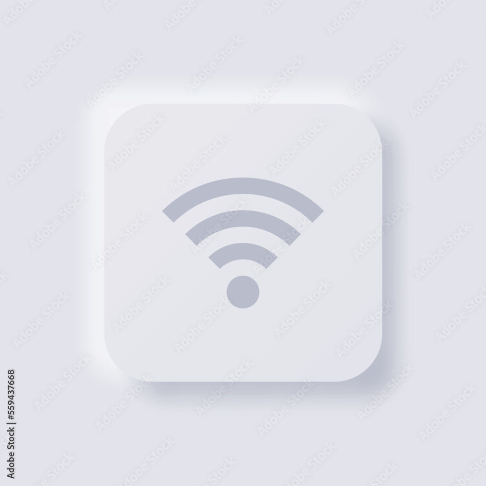 Signal symbol icon, White Neumorphism soft UI Design for Web design, Application UI and more, Button, Vector. Signal symbol icon, White Neumorphism soft UI Design for Web design, Application UI and more, Button, Vector.