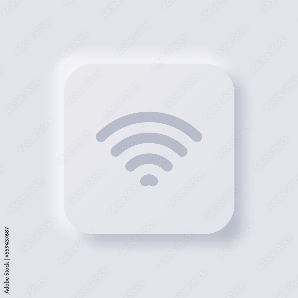 Signal symbol icon, White Neumorphism soft UI Design for Web design, Application UI and more, Button, Vector. Signal symbol icon, White Neumorphism soft UI Design for Web design, Application UI and more, Button, Vector.