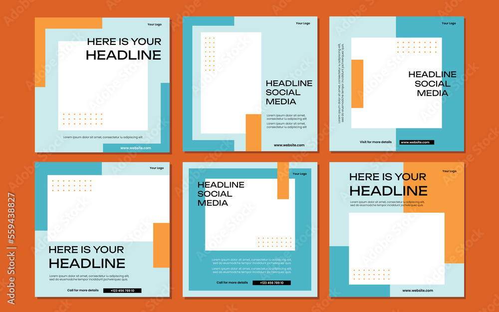 Creative social media post template collection Creative social media post template collection