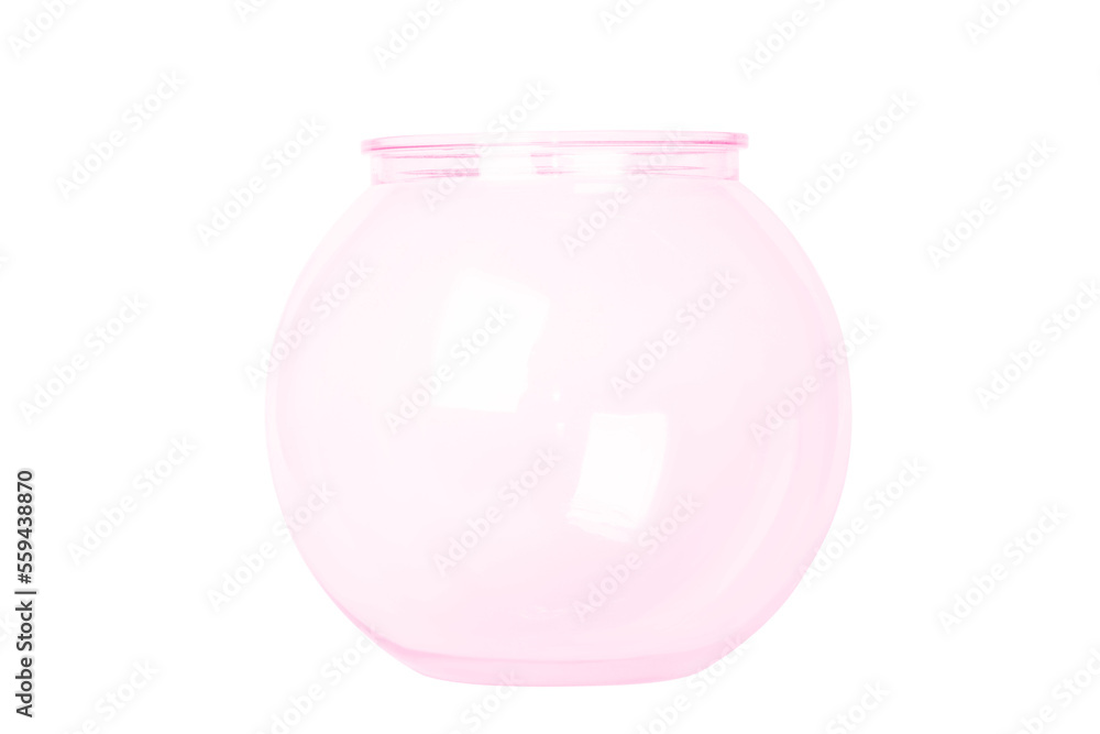 Glass container for lemonade or punch. Made of pink glass or plastic. Empty. isolated. PNG Glass container for lemonade or punch. Made of pink glass or plastic. Empty. isolated. PNG