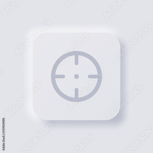 crosshair icon, White Neumorphism soft UI Design for Web design, Application UI and more, Button, Vector.