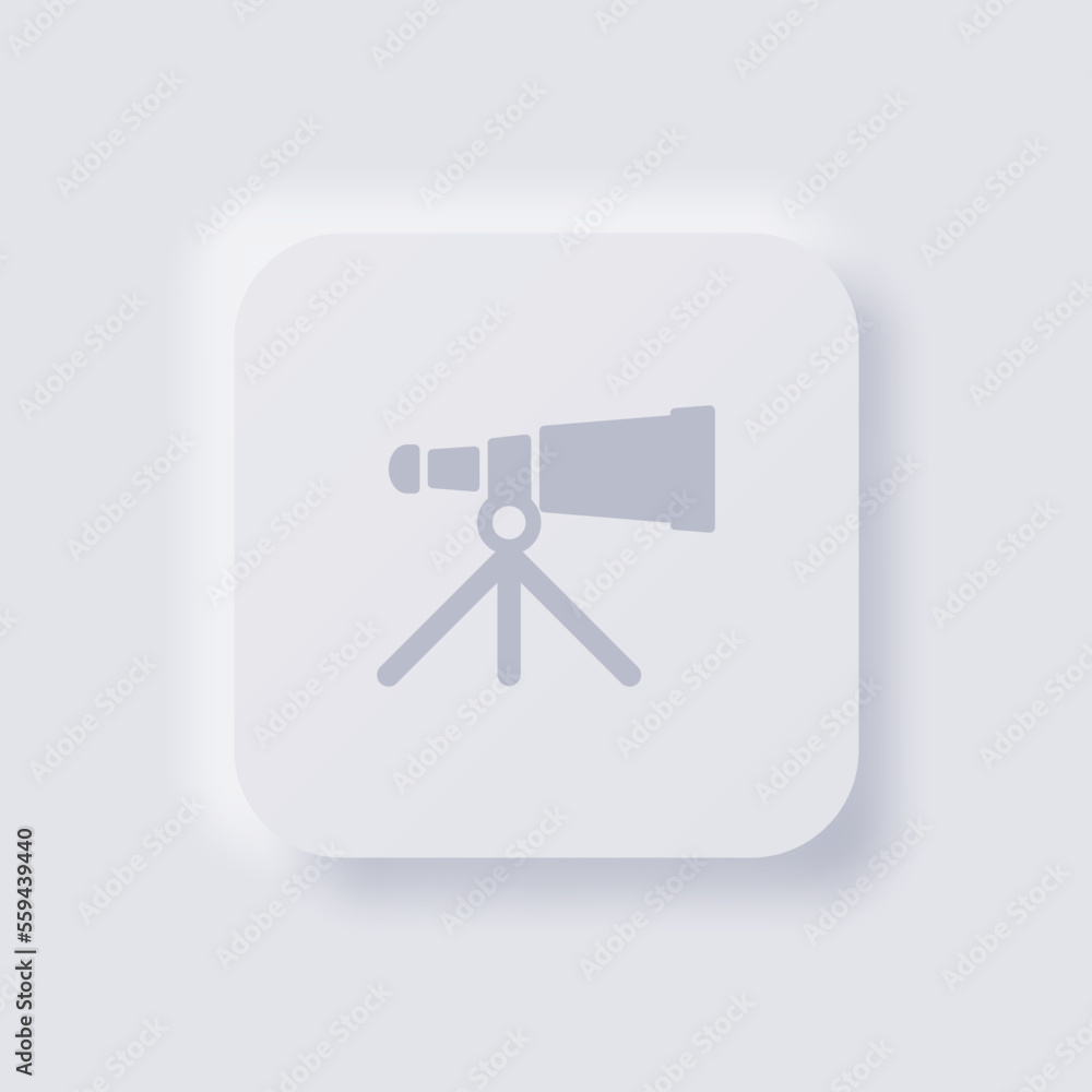 Binoculars icon, White Neumorphism soft UI Design for Web design, Application UI and more, Button, Vector. Binoculars icon, White Neumorphism soft UI Design for Web design, Application UI and more, Button, Vector.
