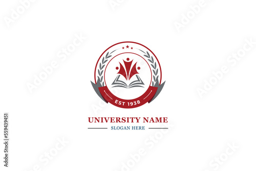education university and college school academy institute club logo. learning logo emblem style