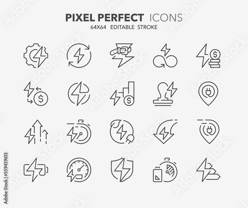 energy management thin line icons