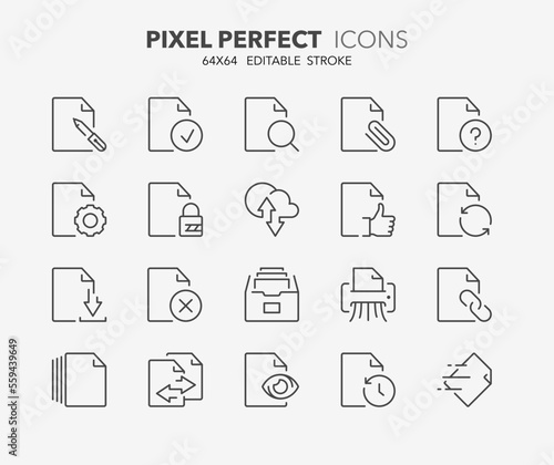 file thin line icons