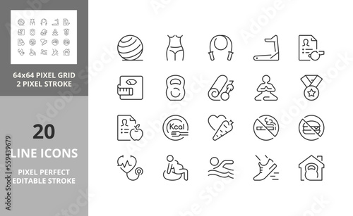fitness and gym 64px and 256px editable vector set 2/2
