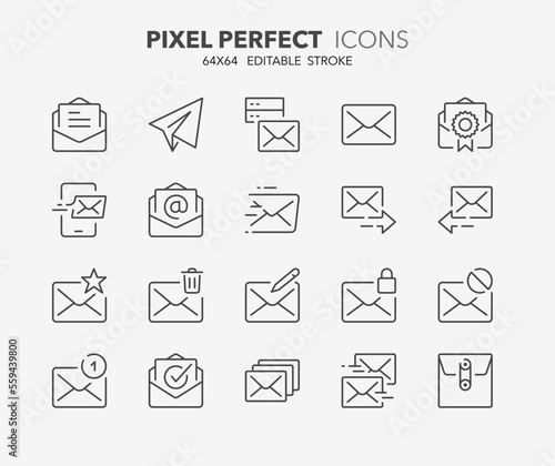 mail thin line icons