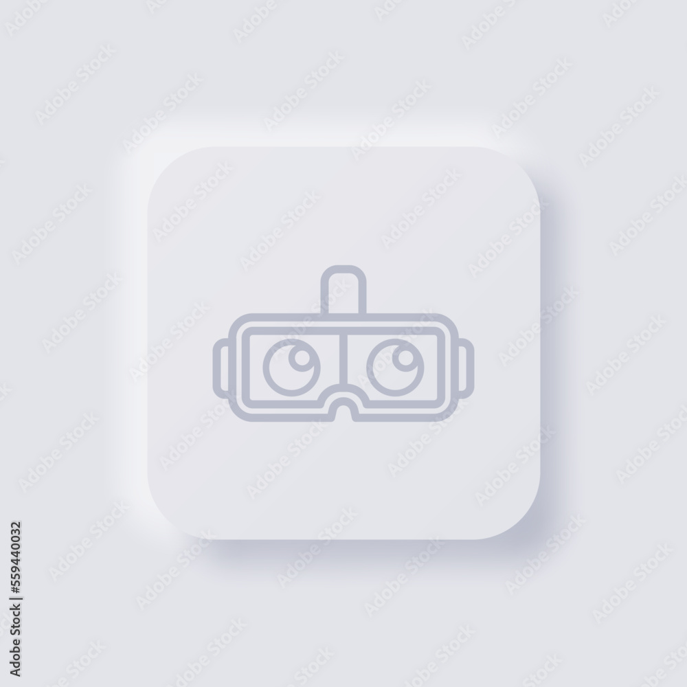 vr glasses icon, White Neumorphism soft UI Design for Web design, Application UI and more, Button, Vector. vr glasses icon, White Neumorphism soft UI Design for Web design, Application UI and more, Button, Vector.