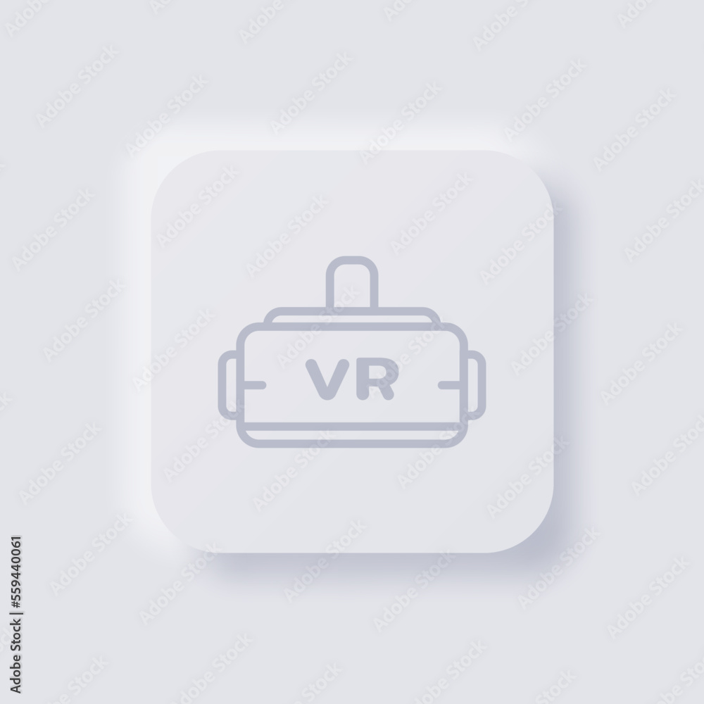 vr glasses icon, White Neumorphism soft UI Design for Web design, Application UI and more, Button, Vector. vr glasses icon, White Neumorphism soft UI Design for Web design, Application UI and more, Button, Vector.