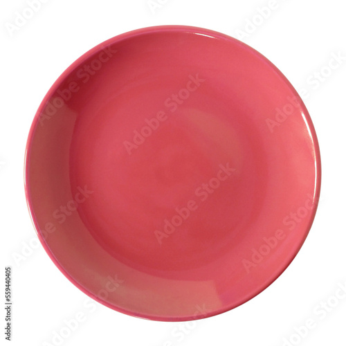 red plate isolated with clipping path for mockup
