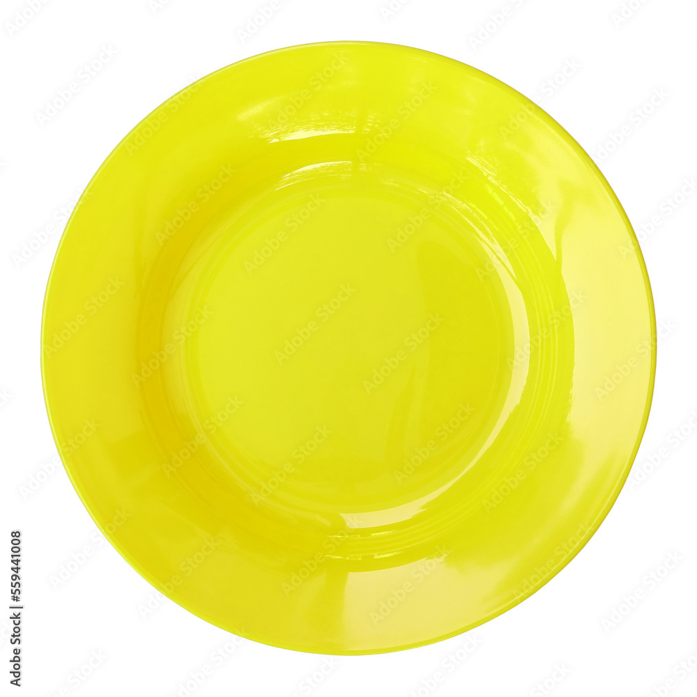 yellow empty plate isolated with clipping path for mockup yellow empty plate isolated with clipping path for mockup