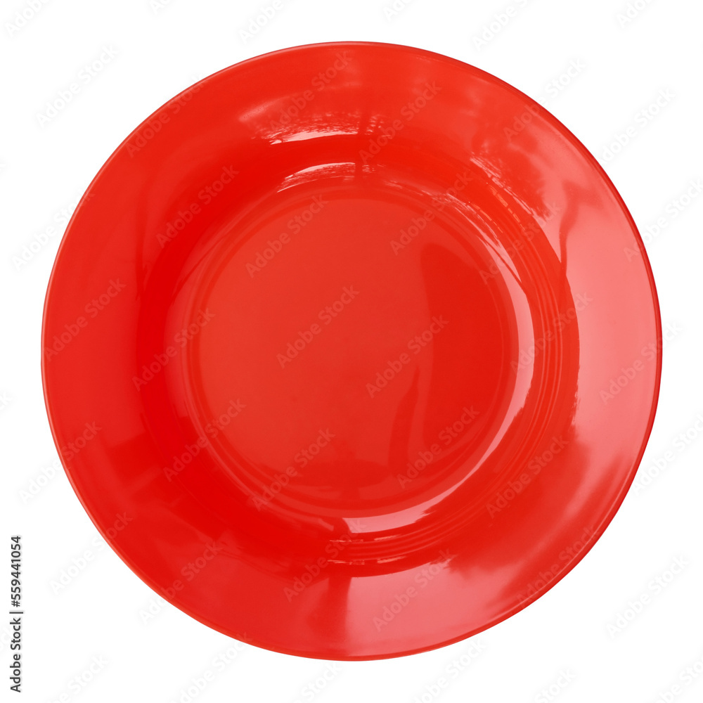 red empty plate isolated with clipping path for mockup red empty plate isolated with clipping path for mockup