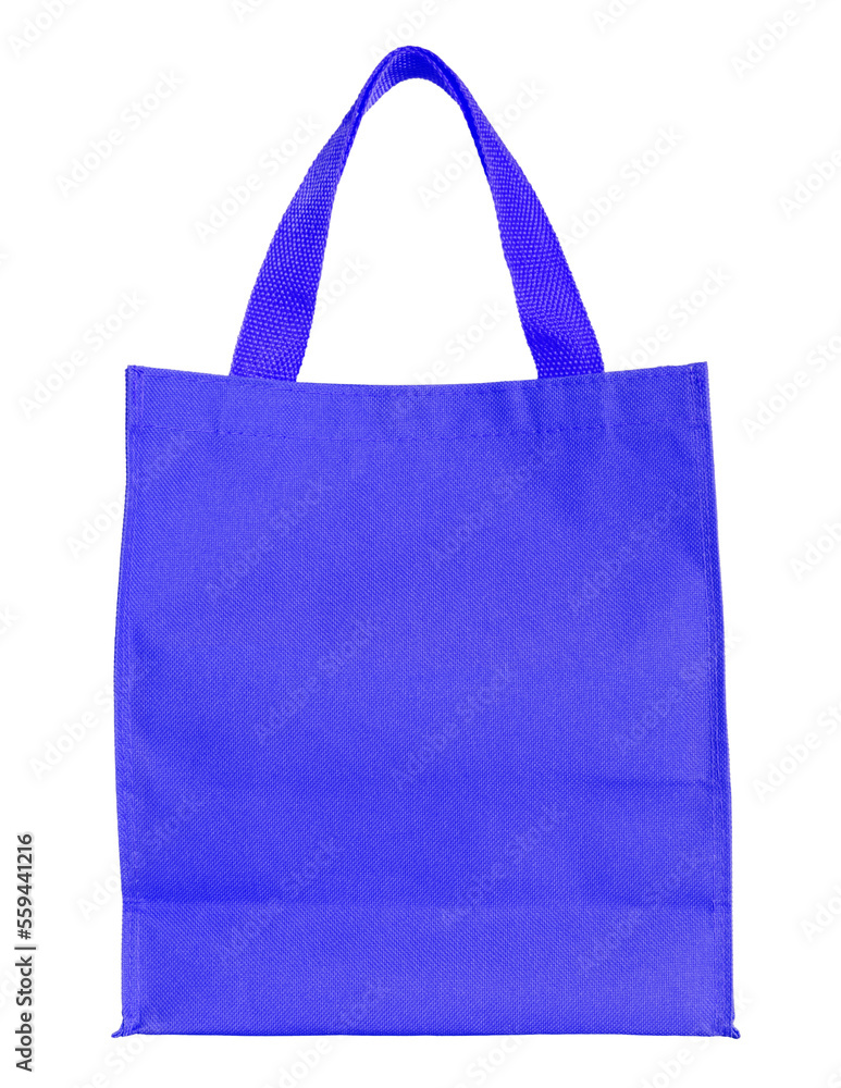 blue canvas shopping bag isolated with clipping path for mockup blue canvas shopping bag isolated with clipping path for mockup