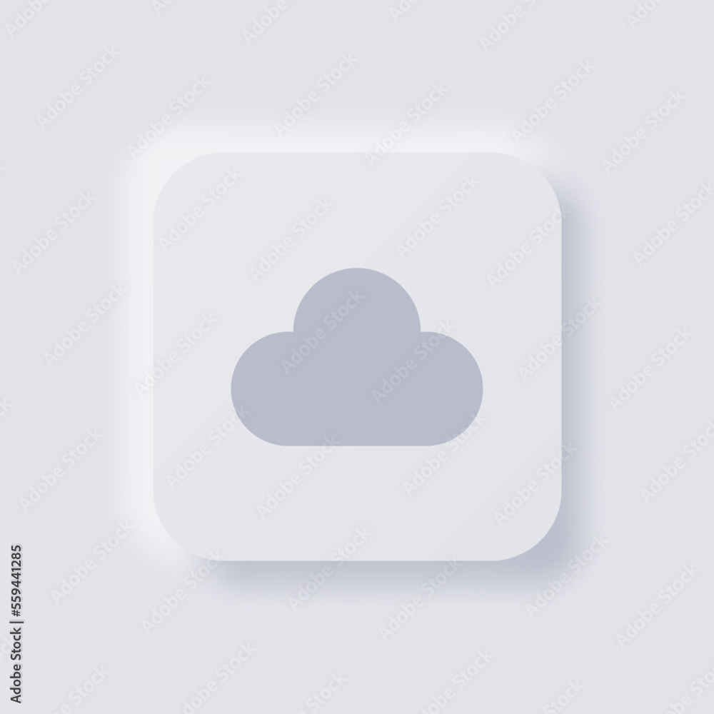 Cloud Icon, White Neumorphism soft UI Design for Web design, Application UI and more, Button, Vector. Cloud Icon, White Neumorphism soft UI Design for Web design, Application UI and more, Button, Vector.
