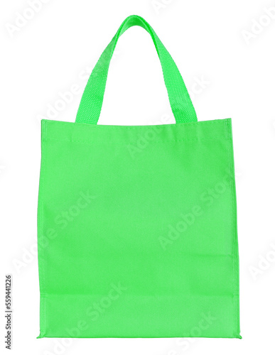 green canvas shopping bag isolated with clipping path for mockup