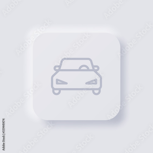 Car icon, White Neumorphism soft UI Design for Web design, Application UI and more, Button, Vector.