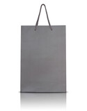 Gray paper bag isolated with reflect floor for mockup