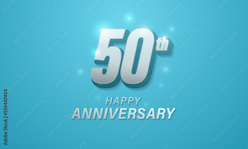50th Anniversary greeting elegant blue background 50th Anniversary greeting elegant blue background