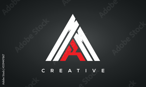 MKM monogram triangle logo design