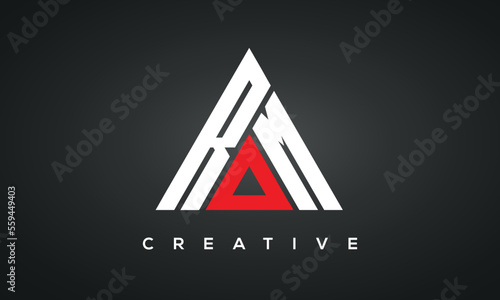 ROM monogram triangle logo design