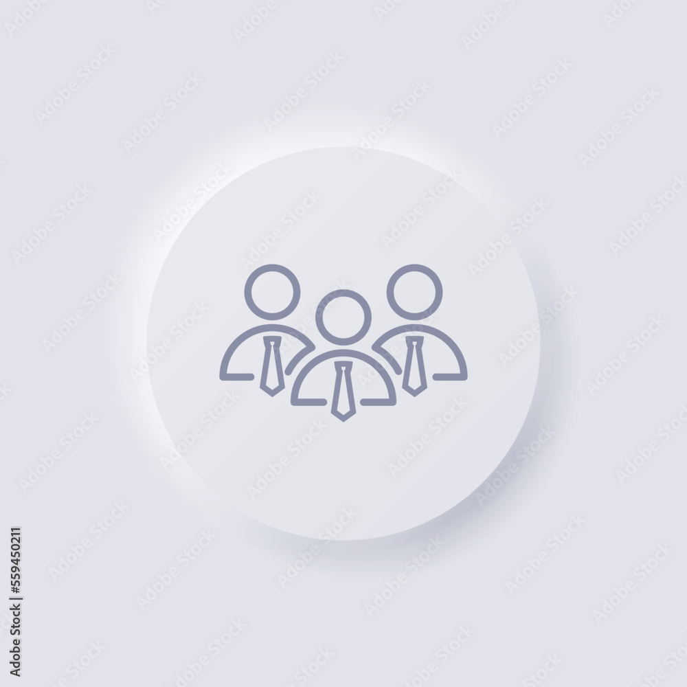 Group of people Icon, White Neumorphism soft UI Design for Web design, Application UI and more, Button, Vector. Group of people Icon, White Neumorphism soft UI Design for Web design, Application UI and more, Button, Vector.