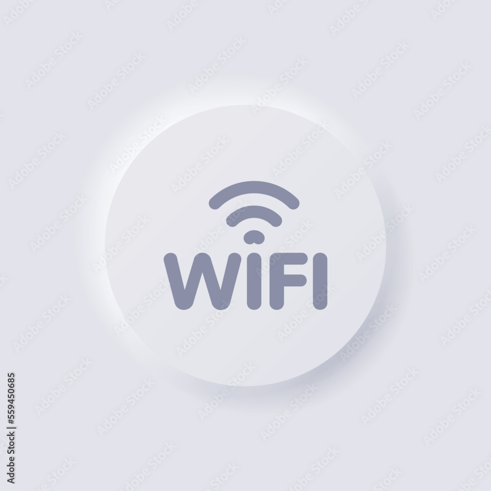 Wireless Internet connection icon, White Neumorphism soft UI Design for Web design, Application UI and more, Button, Vector. Wireless Internet connection icon, White Neumorphism soft UI Design for Web design, Application UI and more, Button, Vector.