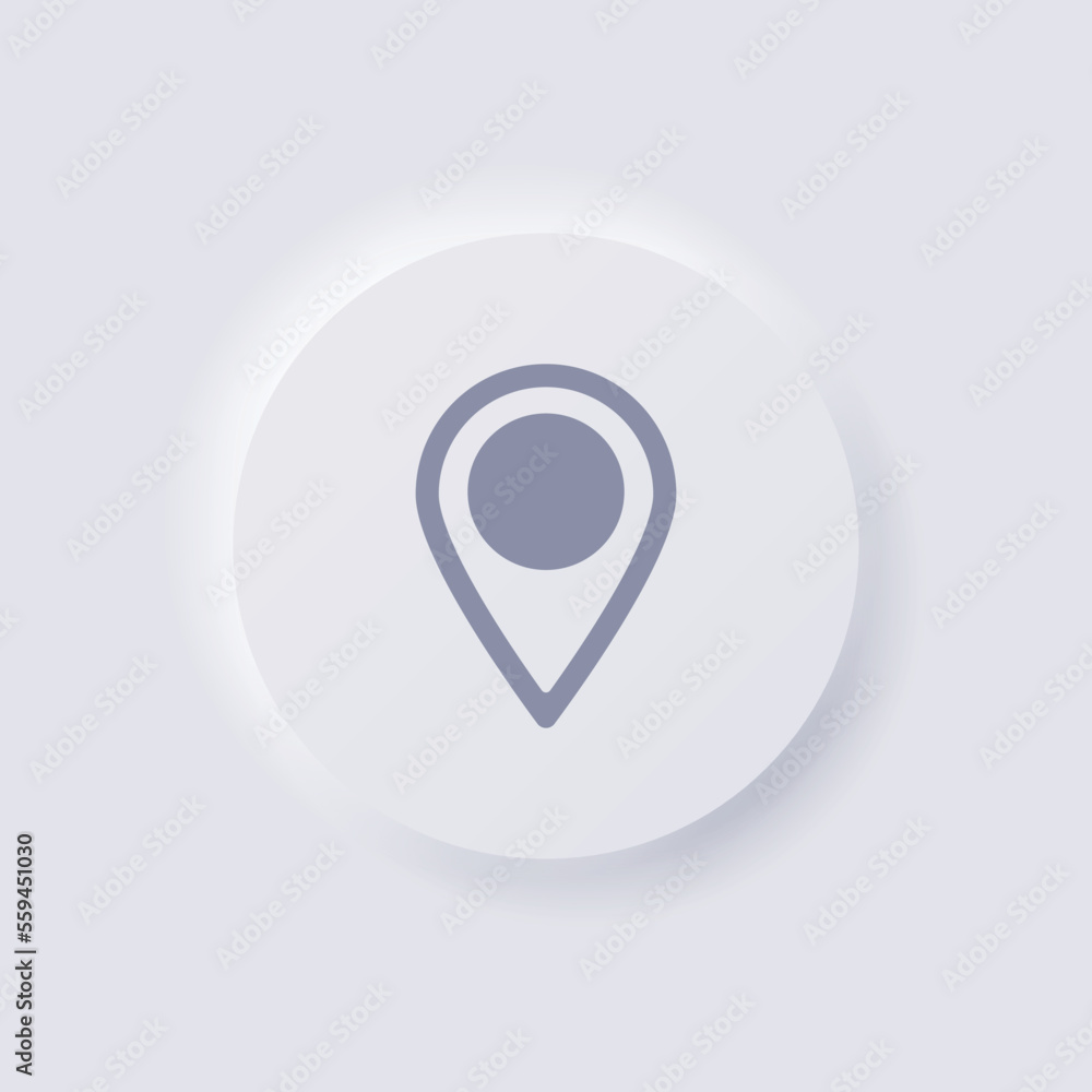 Location pinpoint icon, White Neumorphism soft UI Design for Web design, Application UI and more, Button, Vector. Location pinpoint icon, White Neumorphism soft UI Design for Web design, Application UI and more, Button, Vector.