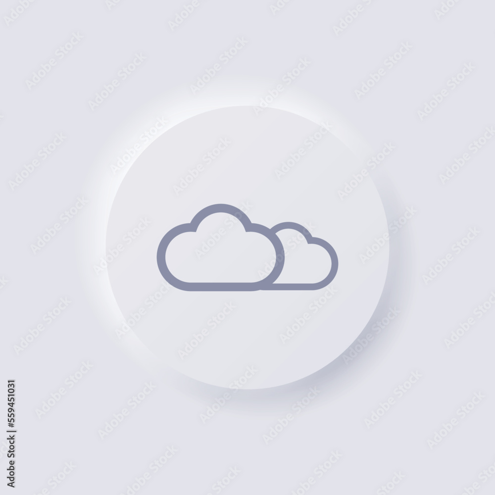 Cloud Icon, White Neumorphism soft UI Design for Web design, Application UI and more, Button, Vector. Cloud Icon, White Neumorphism soft UI Design for Web design, Application UI and more, Button, Vector.