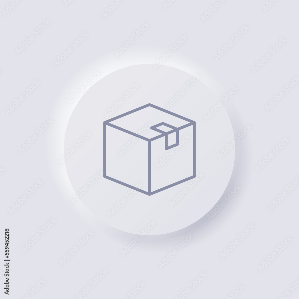 Box icon, White Neumorphism soft UI Design for Web design, Application UI and more, Button, Vector. Box icon, White Neumorphism soft UI Design for Web design, Application UI and more, Button, Vector.