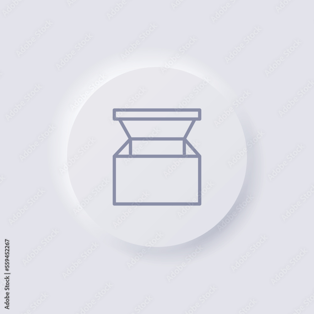 Box icon, White Neumorphism soft UI Design for Web design, Application UI and more, Button, Vector. Box icon, White Neumorphism soft UI Design for Web design, Application UI and more, Button, Vector.