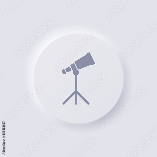 Binoculars icon, White Neumorphism soft UI Design for Web design, Application UI and more, Button, Vector.