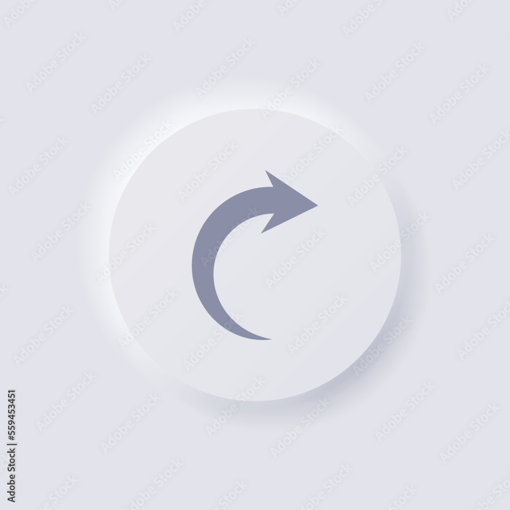Arrow icon, White Neumorphism soft UI Design for Web design, Application UI and more, Button, Vector. Arrow icon, White Neumorphism soft UI Design for Web design, Application UI and more, Button, Vector.