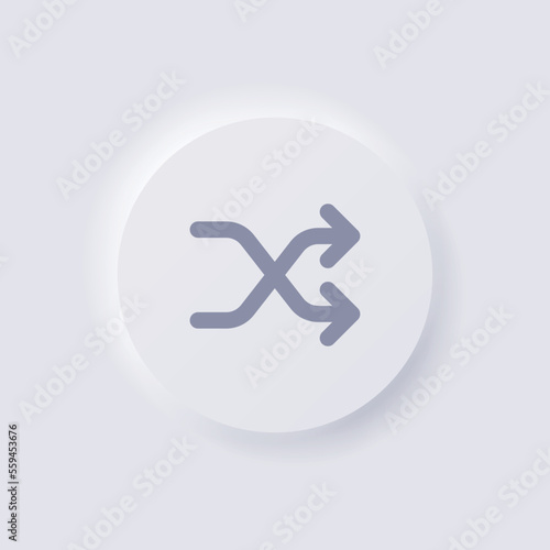 Shuffle button icon, White Neumorphism soft UI Design for Web design, Application UI and more, Button, Vector.