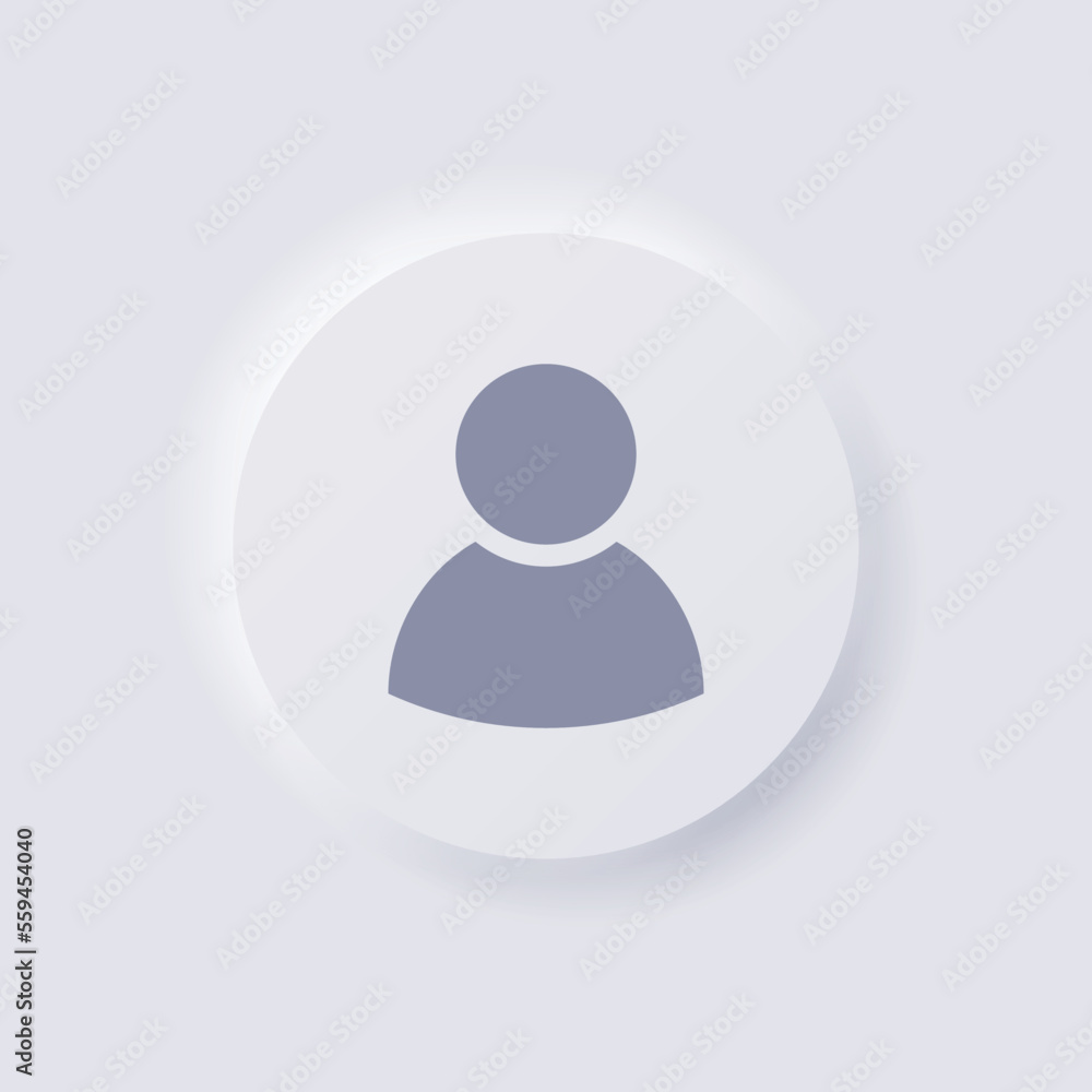 User icon, White Neumorphism soft UI Design for Web design, Application UI and more, Button, Vector. User icon, White Neumorphism soft UI Design for Web design, Application UI and more, Button, Vector.