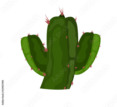 Resin spurge (Euphorbia resinifera), medicinal plant. Hand drawn botanical vector illustration photo