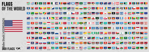 All official national flags of the world . circular design