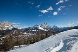 Ski slope in the alps Dolomites