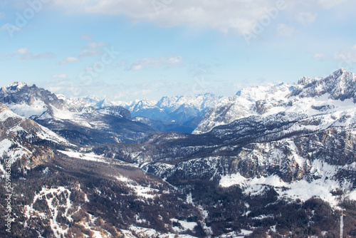 Winter in the Dolomites mountains