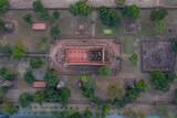 Aerial view of temples in the province of Ayutthaya Ayutthaya Historical Park Thailand
