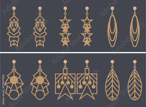 Earrings Jewelry Laser Cut design