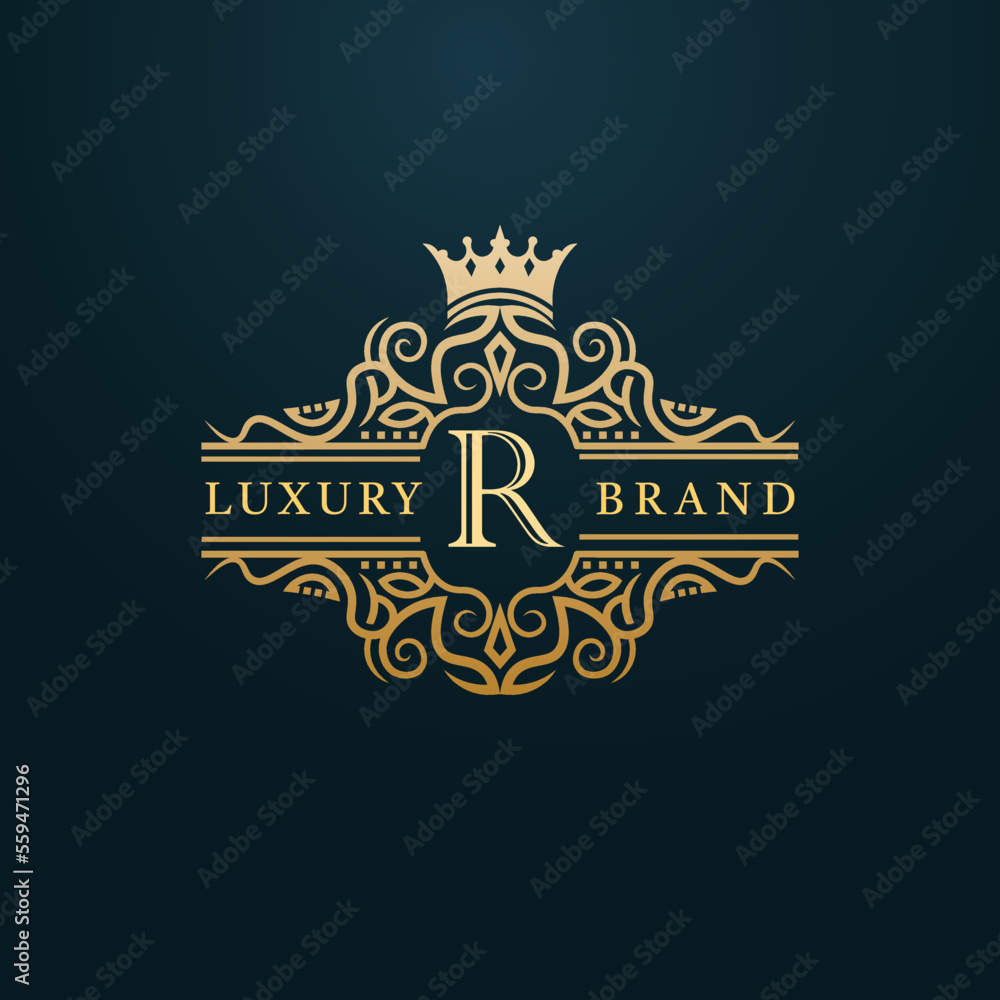 Luxury Gold R Letter Logo. Luxury Logo Initial Letter R Design Stock ...