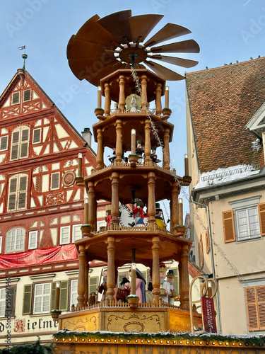 Holiday Carousel at Christmas Market in Esslingen, Germany