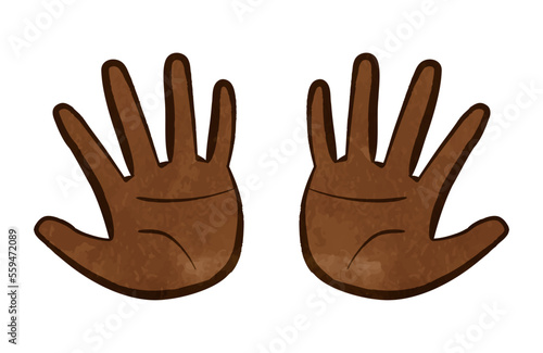 Cute palm illustration of both hands 02