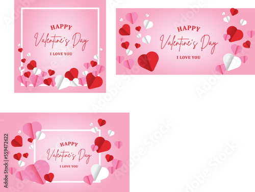 Valentine's Day with heart, sweet heart, Heart paper valentine background Vector,Illustration