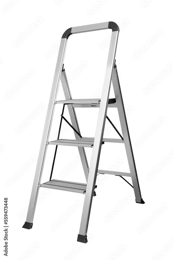 Metal ladder on white Metal ladder on white