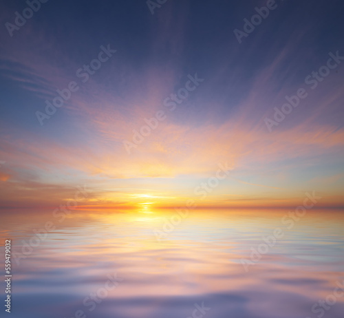 Epic sunset on the sea. © GIS