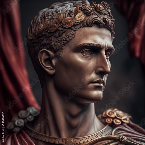 Augustus roman emperor. Created with Generative AI technology.