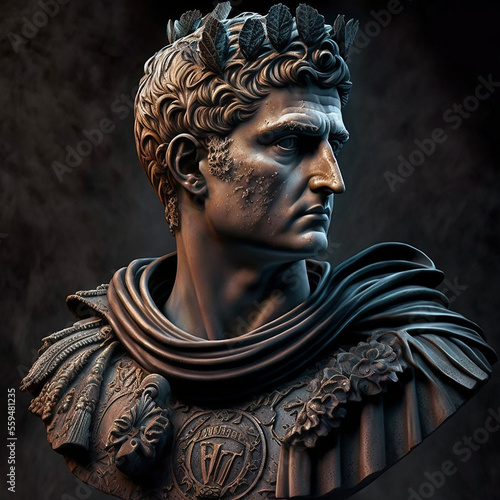 Nero Roman Emperor. Created with Generative AI technology. photo
